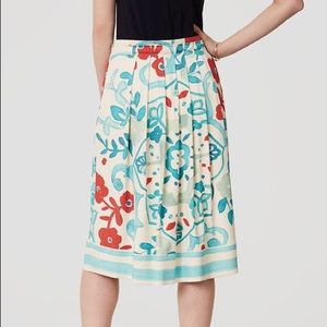 LOFT Watercolor Floral Drawstring Skirt